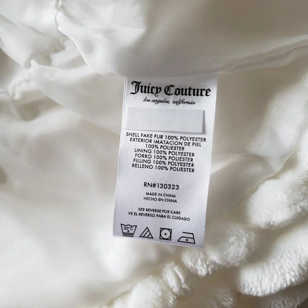NWT - Juicy Couture Ivory Plush Collared Peplum Jacket - Size 3T